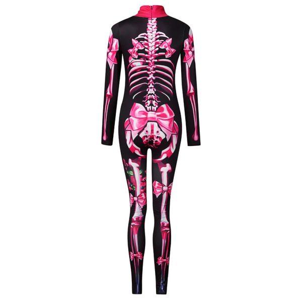 Halloween Masquerade Costume Mother Kids Scary Skull Skeleton One Piece Rose Bodysuit Carnival Girl Family Look Matching Clothes - Image 25