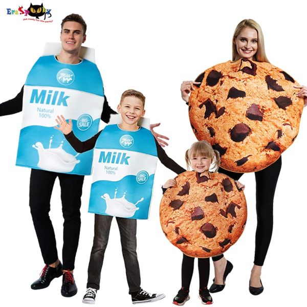Eraspooky Funny Food Milk Cookies Cosplay Halloween Costumes For Adult Women Kids  Christmas Party Group Family Matching Outfits - Image 13