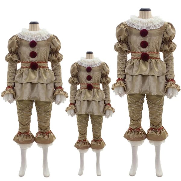 Halloween Cosplay Pennywise Costume Men Women Children Boy Girl Family Matching Stephen It Resurrection Night Clown Clothing Set - Image 19