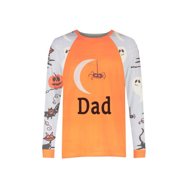2024 New Halloween Family Pajamas Fashion Grimace Pattern  Family Matching Parent Child Suit Festival Home Orange Clothes - Image 22