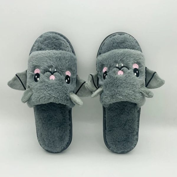 Halloween New Bat Slippers Women Plush Shoes Lightweight Home Silent Fuzzy Slipper Men Flip Flops Cartoon Kid Adults Flat Slides - Image 24