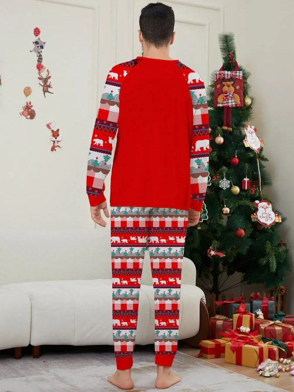 2024 Cartoon Bear Print Family Christmas Matching Pajamas Adults Kids Clothing Set Soft Warm Sleepwear Long Sleeve Loose Pyjamas - Image 3