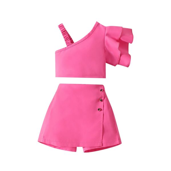 2024 Summer Kids Girls Shorts Skirts Set Sleeveless Vest Tops+Shorts Two Pieces Costume Outfit Solid Color Casual Clothes Sets - Image 8
