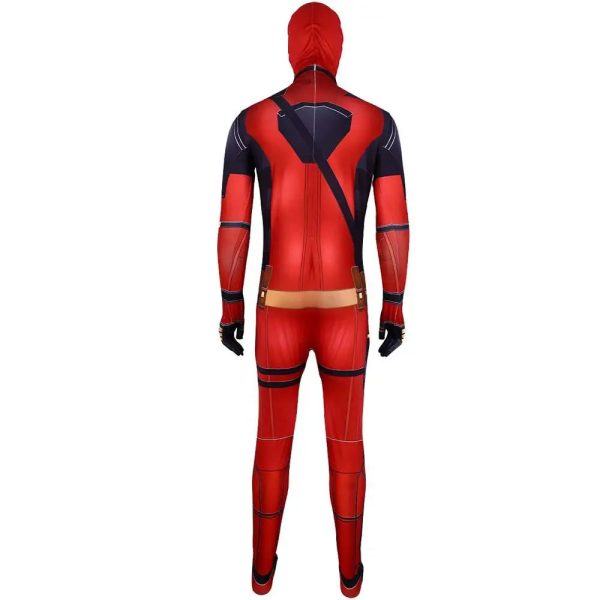 2 Piece Deadpool Wolverine Jumpsuit Red Men Women Cosplay Costume Superhero Headgear Performance Party Halloween Zentai Bodysuit - Image 11