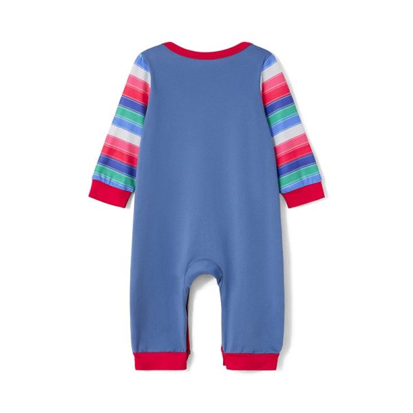 Family Pajamas Matching Set Halloween Costumes Long Sleeve Letters T-shirt Tops with Striped Pants Sleepwear Lounge Sets Outfits - Image 4