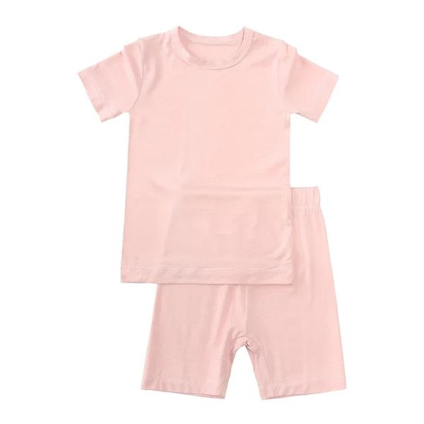 2023 Bamboo Fiber For Kids Pyjamas Solid Long Sleeve Pants Breathable Sleepwear Clothes Toddler Boy Girl Loungerwear Outfits - Image 11