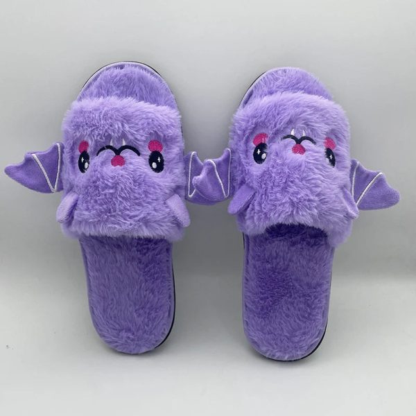 Halloween New Bat Slippers Women Plush Shoes Lightweight Home Silent Fuzzy Slipper Men Flip Flops Cartoon Kid Adults Flat Slides - Image 23
