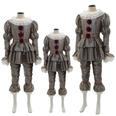 Halloween Cosplay Pennywise Costume Men Women Children Boy Girl Family Matching Stephen It Resurrection Night Clown Clothing Set