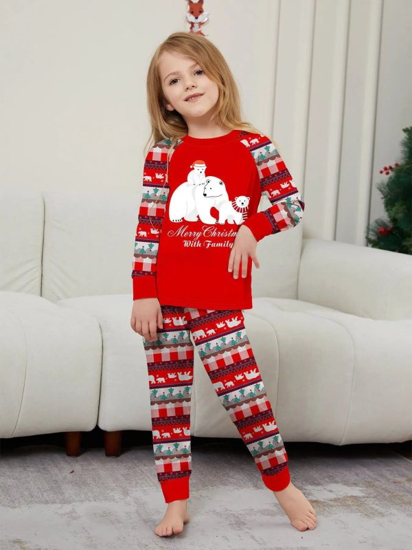 2024 Cartoon Bear Print Family Christmas Matching Pajamas Adults Kids Clothing Set Soft Warm Sleepwear Long Sleeve Loose Pyjamas - Image 20