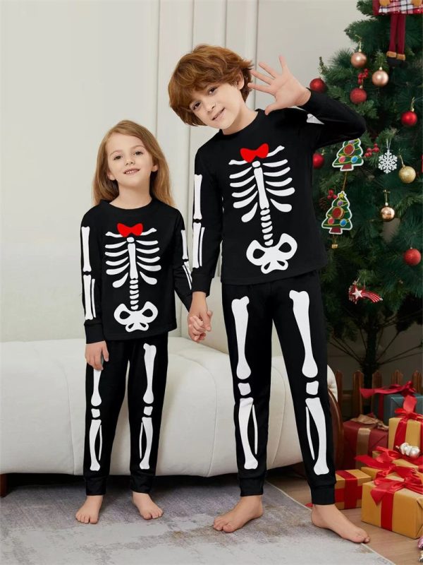 2024 Halloween Family Matching Outfits Skeleton Father Mother Children Pajamas Sets Daddy Mommy and Me Pj's Clothes Tops+Pants - Image 3
