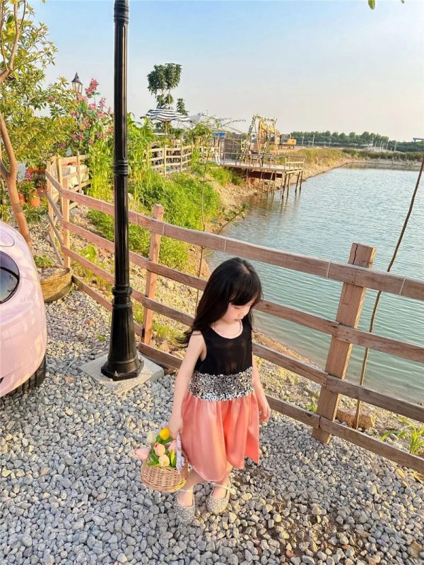 Mom and Daughter Shiny Dress 2024 Summer Mother Baby Girls Equal Clothes Elegant Women Sleeveless Dresses Parent-child Clothing - Image 15