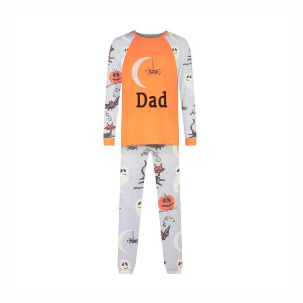 2024 New Halloween Family Pajamas Fashion Grimace Pattern  Family Matching Parent Child Suit Festival Home Orange Clothes - Image 23