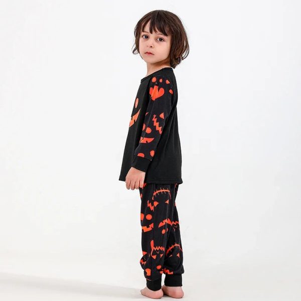 Halloween Party Clothes for Family Pumpkin Print Matching Pajamas Mom Dad Kids Sleepwear Baby Romper Thick Family Look Pyjamas - Image 16