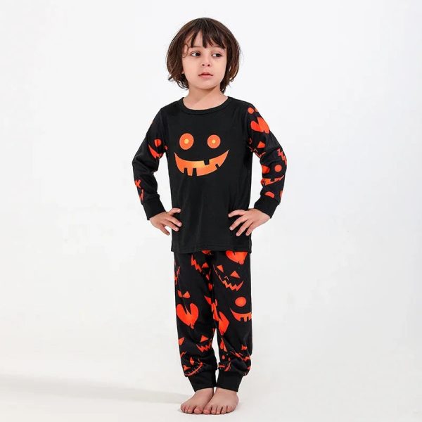 Halloween Party Clothes for Family Pumpkin Print Matching Pajamas Mom Dad Kids Sleepwear Baby Romper Thick Family Look Pyjamas - Image 14