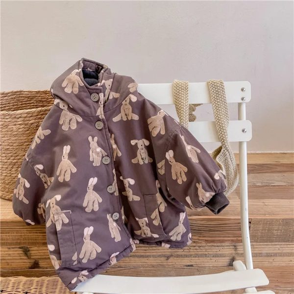 Girl Boy Jacket Warm Winter Kids Thick Padded Coat With Hood Korean Baby Clothing Children From 1 To 7 Years Outerwear Cartoon - Image 8