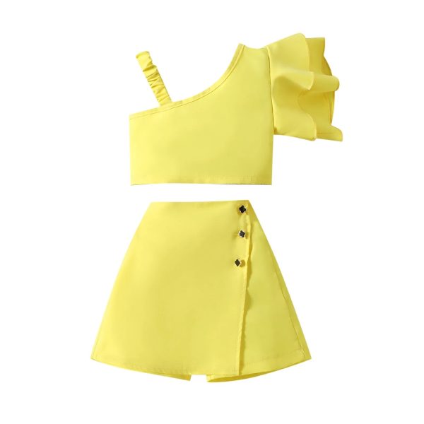 2024 Summer Kids Girls Shorts Skirts Set Sleeveless Vest Tops+Shorts Two Pieces Costume Outfit Solid Color Casual Clothes Sets - Image 7