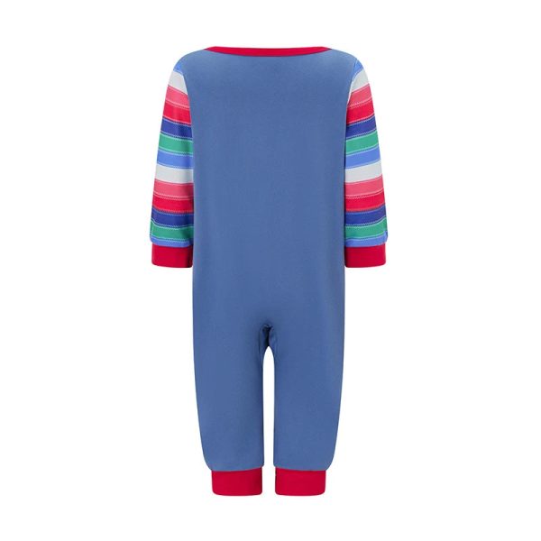 Family Pajamas Matching Set Halloween Costumes Long Sleeve Letters T-shirt Tops with Striped Pants Sleepwear Lounge Sets Outfits - Image 31