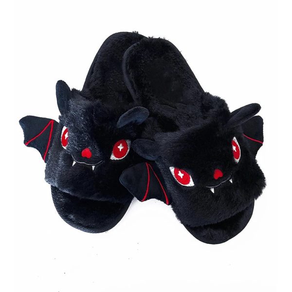 Halloween New Bat Slippers Women Plush Shoes Lightweight Home Silent Fuzzy Slipper Men Flip Flops Cartoon Kid Adults Flat Slides - Image 13