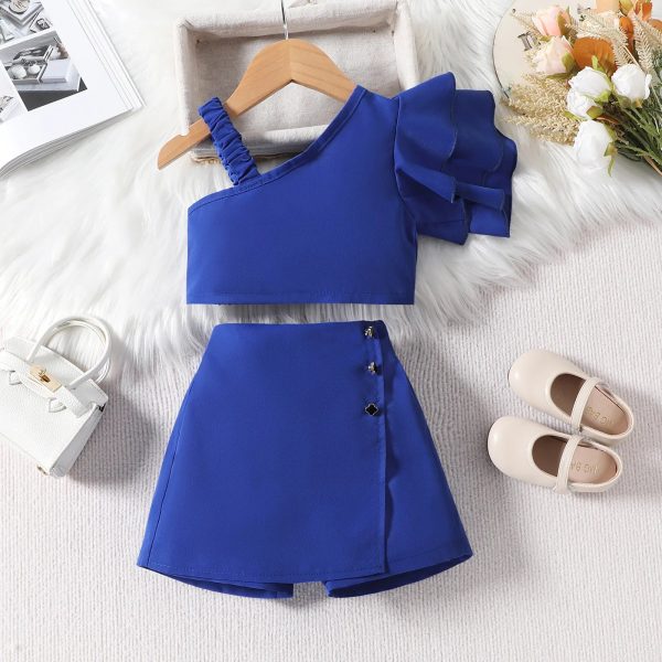 2024 Summer Kids Girls Shorts Skirts Set Sleeveless Vest Tops+Shorts Two Pieces Costume Outfit Solid Color Casual Clothes Sets - Image 4