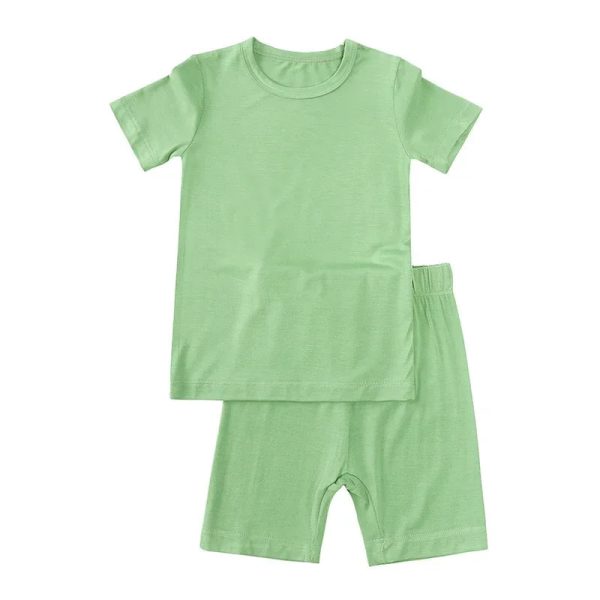 2023 Bamboo Fiber For Kids Pyjamas Solid Long Sleeve Pants Breathable Sleepwear Clothes Toddler Boy Girl Loungerwear Outfits - Image 12