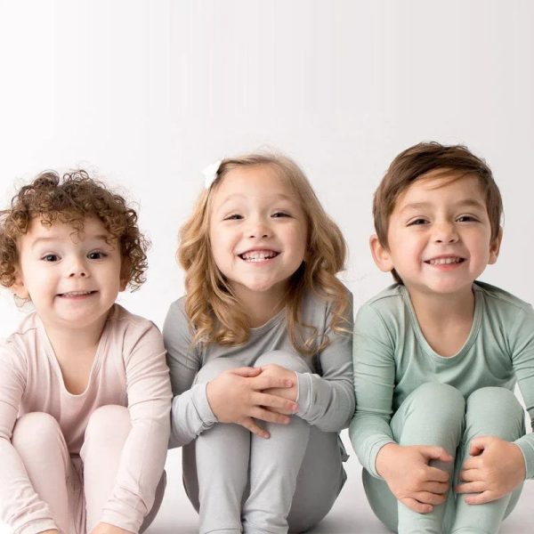 2023 Bamboo Fiber For Kids Pyjamas Solid Long Sleeve Pants Breathable Sleepwear Clothes Toddler Boy Girl Loungerwear Outfits - Image 5