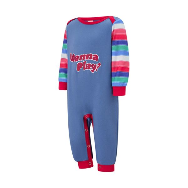 Family Pajamas Matching Set Halloween Costumes Long Sleeve Letters T-shirt Tops with Striped Pants Sleepwear Lounge Sets Outfits - Image 37