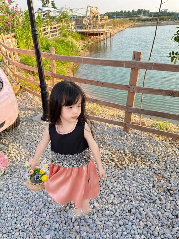 Mom and Daughter Shiny Dress 2024 Summer Mother Baby Girls Equal Clothes Elegant Women Sleeveless Dresses Parent-child Clothing - Image 16