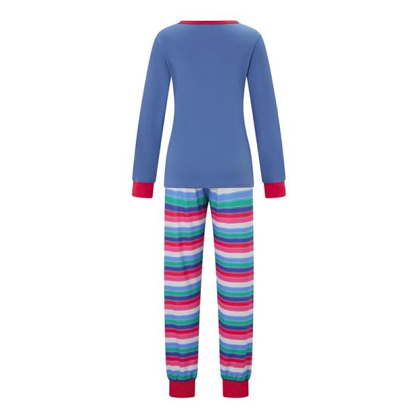 Family Pajamas Matching Set Halloween Costumes Long Sleeve Letters T-shirt Tops with Striped Pants Sleepwear Lounge Sets Outfits - Image 18