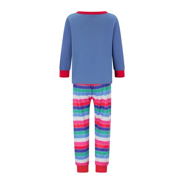 Family Pajamas Matching Set Halloween Costumes Long Sleeve Letters T-shirt Tops with Striped Pants Sleepwear Lounge Sets Outfits - Image 26