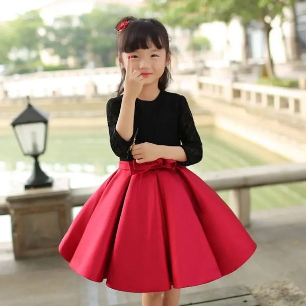 Elegant  Mother Daughter Dress Patchwork Lace Mom Kid Matching Dresses Girls Princess Fist Communion Mom Kid Matching Dress - Image 9