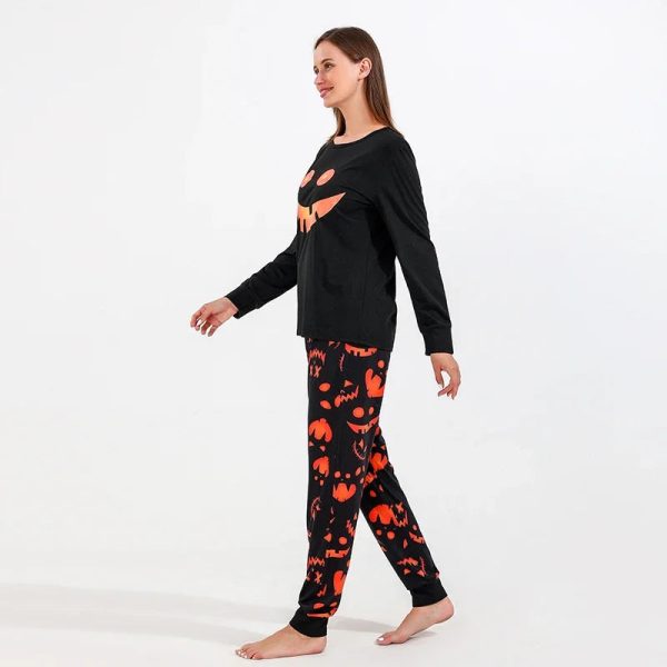 Halloween Party Clothes for Family Pumpkin Print Matching Pajamas Mom Dad Kids Sleepwear Baby Romper Thick Family Look Pyjamas - Image 12
