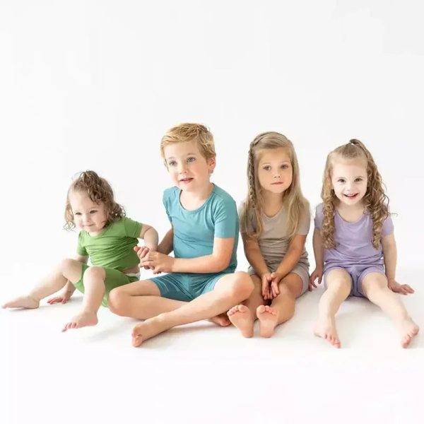 2023 Bamboo Fiber For Kids Pyjamas Solid Long Sleeve Pants Breathable Sleepwear Clothes Toddler Boy Girl Loungerwear Outfits - Image 2