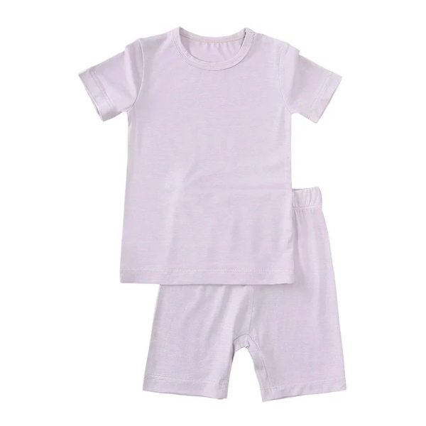 2023 Bamboo Fiber For Kids Pyjamas Solid Long Sleeve Pants Breathable Sleepwear Clothes Toddler Boy Girl Loungerwear Outfits - Image 8