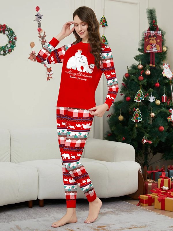 2024 Cartoon Bear Print Family Christmas Matching Pajamas Adults Kids Clothing Set Soft Warm Sleepwear Long Sleeve Loose Pyjamas - Image 11