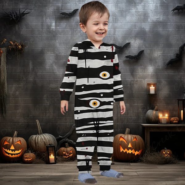 Halloween Party Family Matching Outfits Stripe Print Parent-child Homewear Soft Pajama Set Family Look Pjs 2024 Family Pyjamas - Image 8