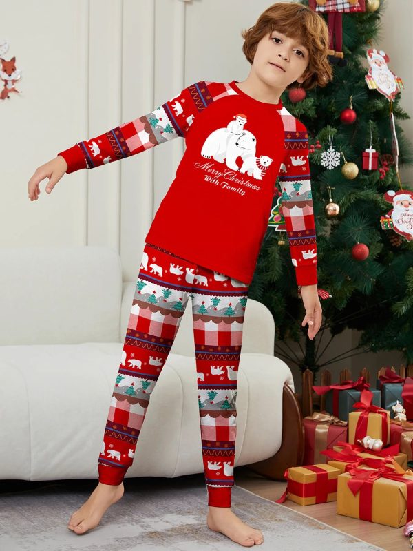 2024 Cartoon Bear Print Family Christmas Matching Pajamas Adults Kids Clothing Set Soft Warm Sleepwear Long Sleeve Loose Pyjamas - Image 13