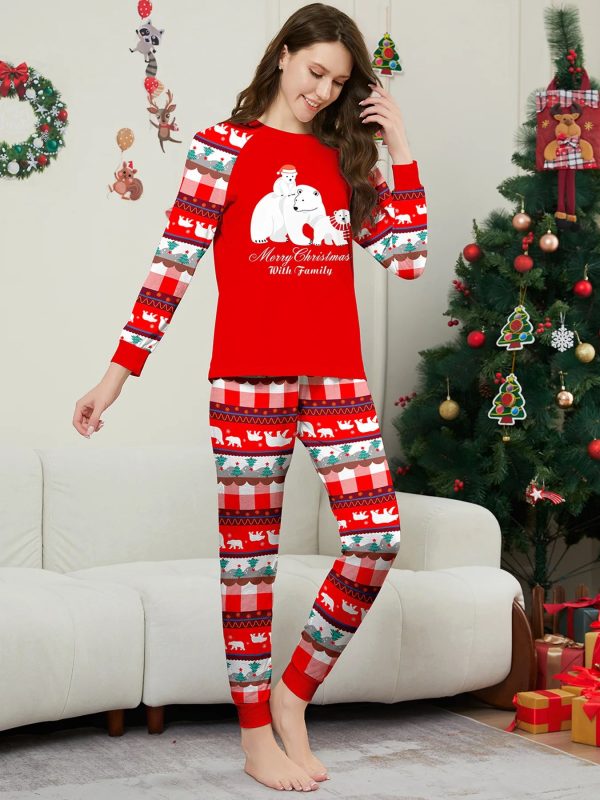 2024 Cartoon Bear Print Family Christmas Matching Pajamas Adults Kids Clothing Set Soft Warm Sleepwear Long Sleeve Loose Pyjamas - Image 12