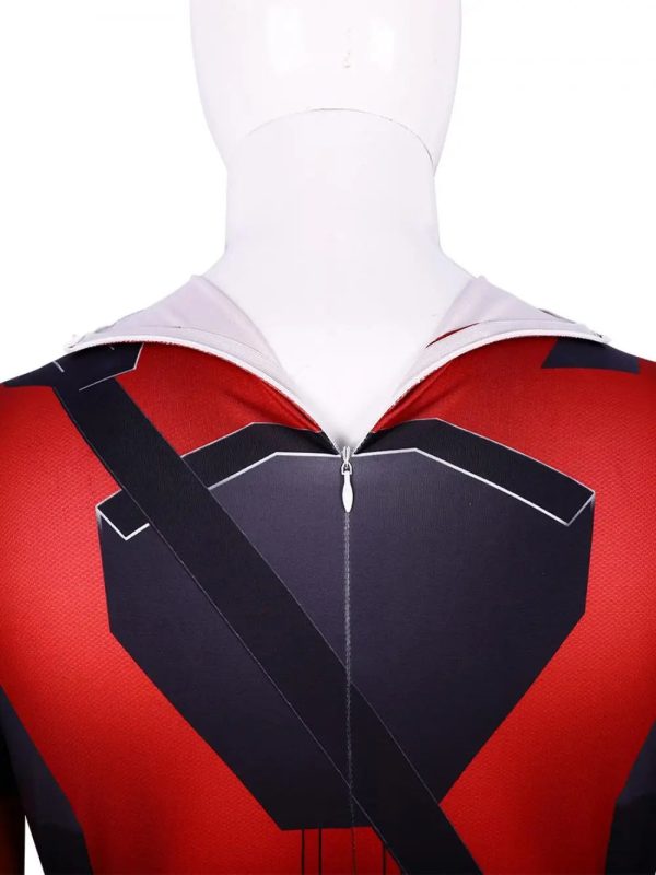 2 Piece Deadpool Wolverine Jumpsuit Red Men Women Cosplay Costume Superhero Headgear Performance Party Halloween Zentai Bodysuit - Image 15