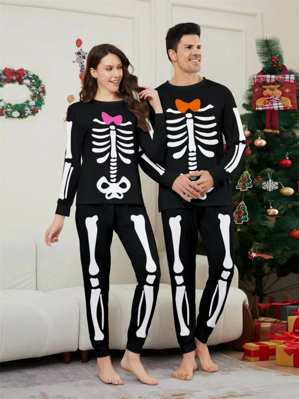 2024 Halloween Family Matching Outfits Skeleton Father Mother Children Pajamas Sets Daddy Mommy and Me Pj's Clothes Tops+Pants - Image 2