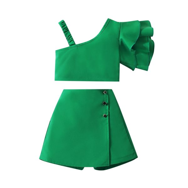 2024 Summer Kids Girls Shorts Skirts Set Sleeveless Vest Tops+Shorts Two Pieces Costume Outfit Solid Color Casual Clothes Sets - Image 9