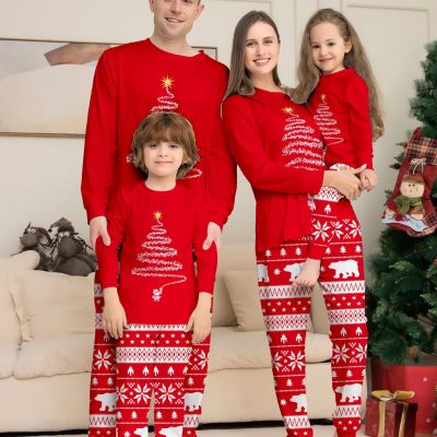 2024 Christmas Pajamas Baby Mother Kids Daughter Mommy Family Set Xmas Pjs Long Sleeve Sleepwear Matching Outfits