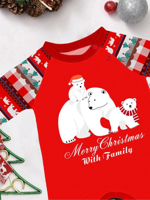2024 Cartoon Bear Print Family Christmas Matching Pajamas Adults Kids Clothing Set Soft Warm Sleepwear Long Sleeve Loose Pyjamas - Image 24