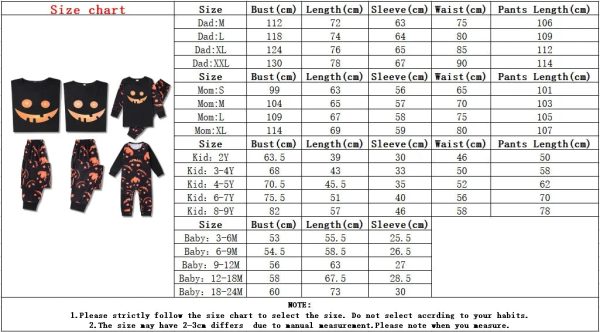 Halloween Party Clothes for Family Pumpkin Print Matching Pajamas Mom Dad Kids Sleepwear Baby Romper Thick Family Look Pyjamas - Image 7